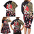 Japanese Culture and Hawaiian Tribal Family Matching Long Sleeve Bodycon Dress and Hawaiian Shirt Sakura Blossom Tapa Pattern