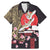 Japanese Culture and Hawaiian Tribal Family Matching Mermaid Dress and Hawaiian Shirt Sakura Blossom Tapa Pattern