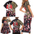 Japanese Culture and Hawaiian Tribal Family Matching Short Sleeve Bodycon Dress and Hawaiian Shirt Sakura Blossom Tapa Pattern