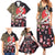 Japanese Culture and Hawaiian Tribal Family Matching Summer Maxi Dress and Hawaiian Shirt Sakura Blossom Tapa Pattern