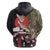 Japanese Culture and Hawaiian Tribal Hoodie Sakura Blossom Tapa Pattern