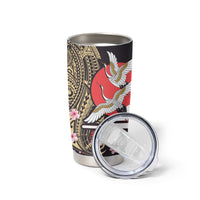 Japanese Culture and Hawaiian Tribal Tumbler Cup Sakura Blossom Tapa Pattern LT03 - Polynesian Pride