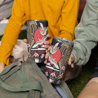 Japanese Culture and Hawaiian Tribal Tumbler Cup Sakura Blossom Tapa Pattern LT03 - Polynesian Pride