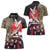 Japanese Culture and Hawaiian Tribal Women Polo Shirt Sakura Blossom Tapa Pattern