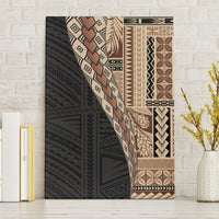 Samoa Siapo Motif Half Style Canvas Wall Art Brown Version LT03 Without Frame Brown - Polynesian Pride