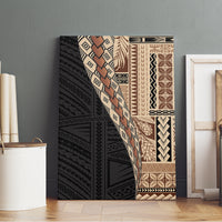 Samoa Siapo Motif Half Style Canvas Wall Art Brown Version LT03 - Polynesian Pride