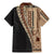 Samoa Siapo Motif Half Style Family Matching Mermaid Dress and Hawaiian Shirt Brown Version