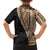 Samoa Siapo Motif Half Style Family Matching Off Shoulder Short Dress and Hawaiian Shirt Brown Version