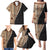 Samoa Siapo Motif Half Style Family Matching Puletasi and Hawaiian Shirt Brown Version