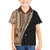 Samoa Siapo Motif Half Style Family Matching Puletasi and Hawaiian Shirt Brown Version