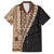 Samoa Siapo Motif Half Style Family Matching Tank Maxi Dress and Hawaiian Shirt Brown Version