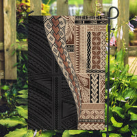 Samoa Siapo Motif Half Style Garden Flag Brown Version LT03 Garden Flag Brown - Polynesian Pride