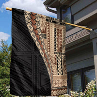 Samoa Siapo Motif Half Style Garden Flag Brown Version LT03 - Polynesian Pride