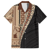 Samoa Siapo Motif Half Style Hawaiian Shirt Brown Version LT03 Brown - Polynesian Pride