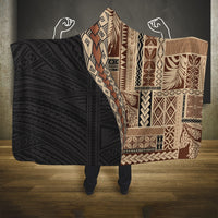 Samoa Siapo Motif Half Style Hooded Blanket Brown Version LT03 One Size Brown - Polynesian Pride