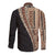 Samoa Siapo Motif Half Style Long Sleeve Button Shirt Brown Version