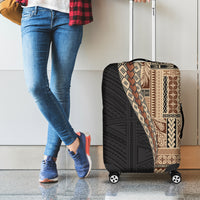 Samoa Siapo Motif Half Style Luggage Cover Brown Version LT03 - Polynesian Pride