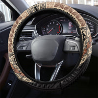 Samoa Siapo Motif Half Style Steering Wheel Cover Brown Version LT03 - Polynesian Pride