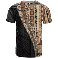 Samoa Siapo Motif Half Style T Shirt Brown Version LT03 - Polynesian Pride