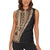 Samoa Siapo Motif Half Style Women Sleeveless Polo Shirt Brown Version