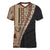 Samoa Siapo Motif Half Style Women V-Neck T-Shirt Brown Version