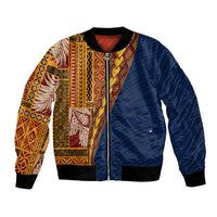 Samoa Siapo Motif Half Style Bomber Jacket Colorful Version LT03 Unisex Yellow - Polynesian Pride