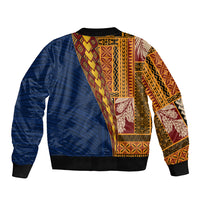 Samoa Siapo Motif Half Style Bomber Jacket Colorful Version LT03 - Polynesian Pride