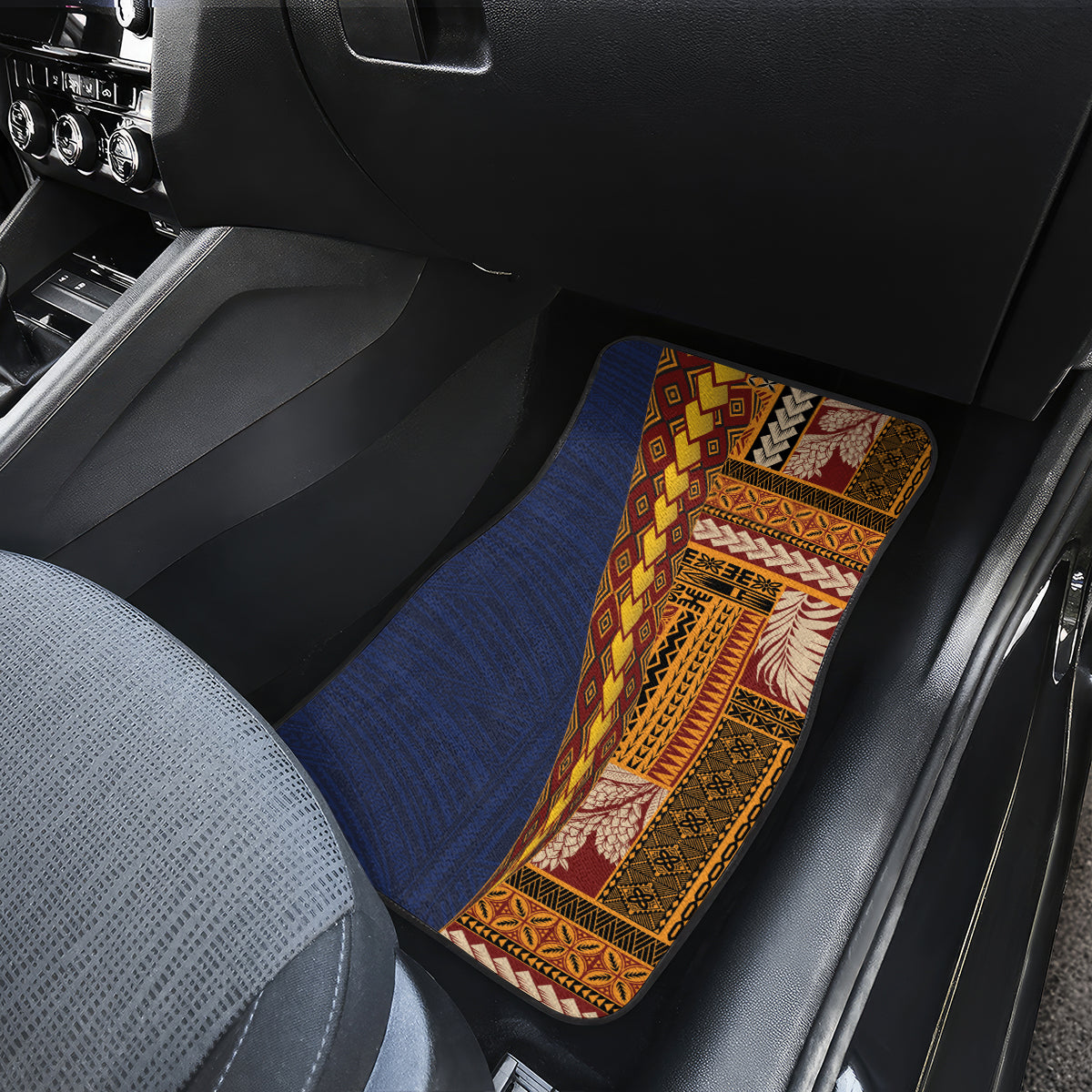 Samoa Siapo Motif Half Style Car Mats Colorful Version LT03 - Polynesian Pride