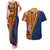 Samoa Siapo Motif Half Style Couples Matching Tank Maxi Dress and Hawaiian Shirt Colorful Version