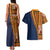 Samoa Siapo Motif Half Style Couples Matching Tank Maxi Dress and Hawaiian Shirt Colorful Version