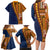 Samoa Siapo Motif Half Style Family Matching Long Sleeve Bodycon Dress and Hawaiian Shirt Colorful Version