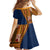 Samoa Siapo Motif Half Style Family Matching Off Shoulder Short Dress and Hawaiian Shirt Colorful Version