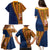 Samoa Siapo Motif Half Style Family Matching Puletasi and Hawaiian Shirt Colorful Version