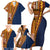 Samoa Siapo Motif Half Style Family Matching Short Sleeve Bodycon Dress and Hawaiian Shirt Colorful Version