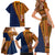 Samoa Siapo Motif Half Style Family Matching Short Sleeve Bodycon Dress and Hawaiian Shirt Colorful Version