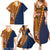 Samoa Siapo Motif Half Style Family Matching Summer Maxi Dress and Hawaiian Shirt Colorful Version