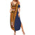 Samoa Siapo Motif Half Style Family Matching Summer Maxi Dress and Hawaiian Shirt Colorful Version