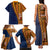 Samoa Siapo Motif Half Style Family Matching Tank Maxi Dress and Hawaiian Shirt Colorful Version