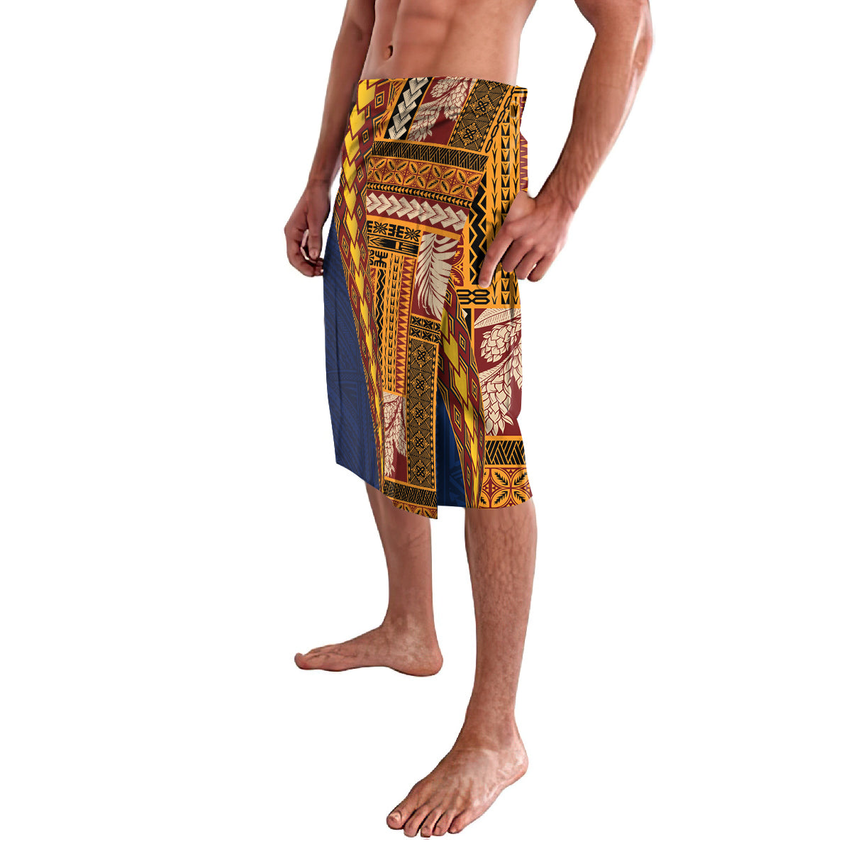 Samoa Siapo Motif Half Style Lavalava Colorful Version LT03 - Polynesian Pride