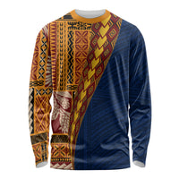 Samoa Siapo Motif Half Style Long Sleeve Shirt Colorful Version LT03 Unisex Yellow - Polynesian Pride