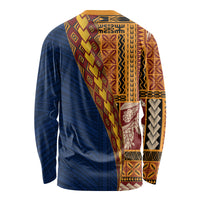 Samoa Siapo Motif Half Style Long Sleeve Shirt Colorful Version LT03 - Polynesian Pride