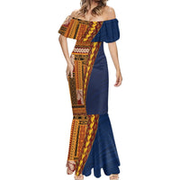 Samoa Siapo Motif Half Style Mermaid Dress Colorful Version LT03 - Polynesian Pride