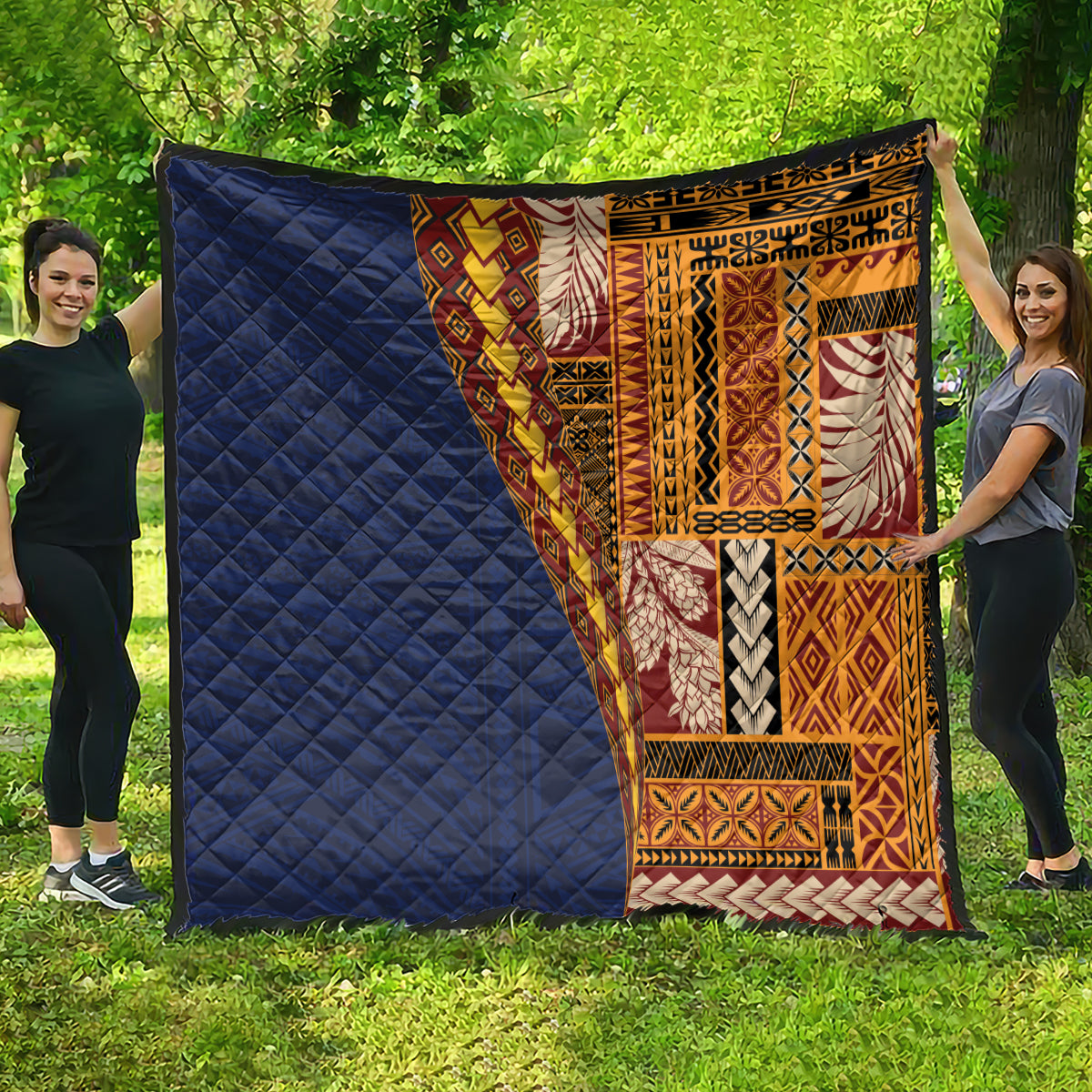 Samoa Siapo Motif Half Style Quilt Colorful Version LT03 - Polynesian Pride