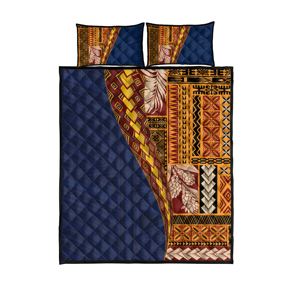 Samoa Siapo Motif Half Style Quilt Bed Set Colorful Version LT03 - Polynesian Pride