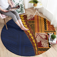 Samoa Siapo Motif Half Style Round Carpet Colorful Version LT03 - Polynesian Pride
