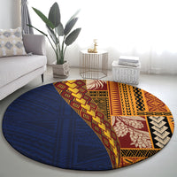 Samoa Siapo Motif Half Style Round Carpet Colorful Version LT03 - Polynesian Pride