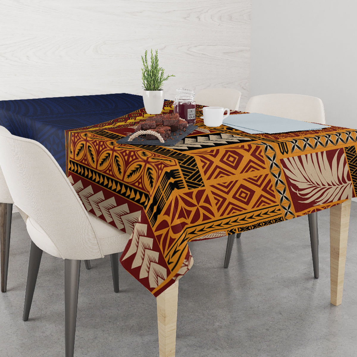 Samoa Siapo Motif Half Style Tablecloth Colorful Version LT03 - Polynesian Pride