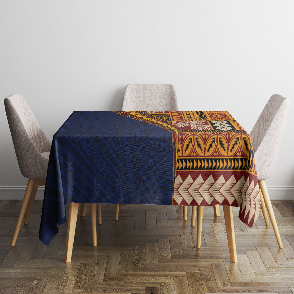 Samoa Siapo Motif Half Style Tablecloth Colorful Version LT03 - Polynesian Pride