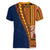 Samoa Siapo Motif Half Style Women V-Neck T-Shirt Colorful Version