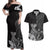 Guam Latte Stone Chamorro Culture Couples Matching Off Shoulder Maxi Dress and Hawaiian Shirt Tapa Pattern